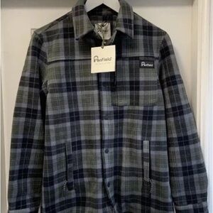 Penfield Men's Black and Gray Checkered Jacket